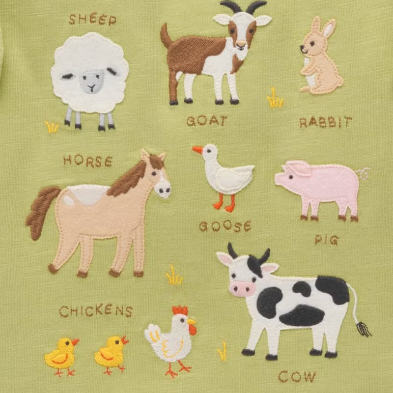 澳洲Purebaby有機棉男童裝長袖上衣12M~5T 棕櫚綠