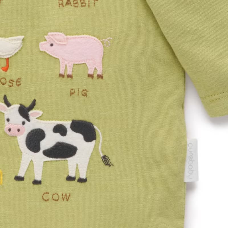 澳洲Purebaby有機棉男童裝長袖上衣12M~5T 棕櫚綠