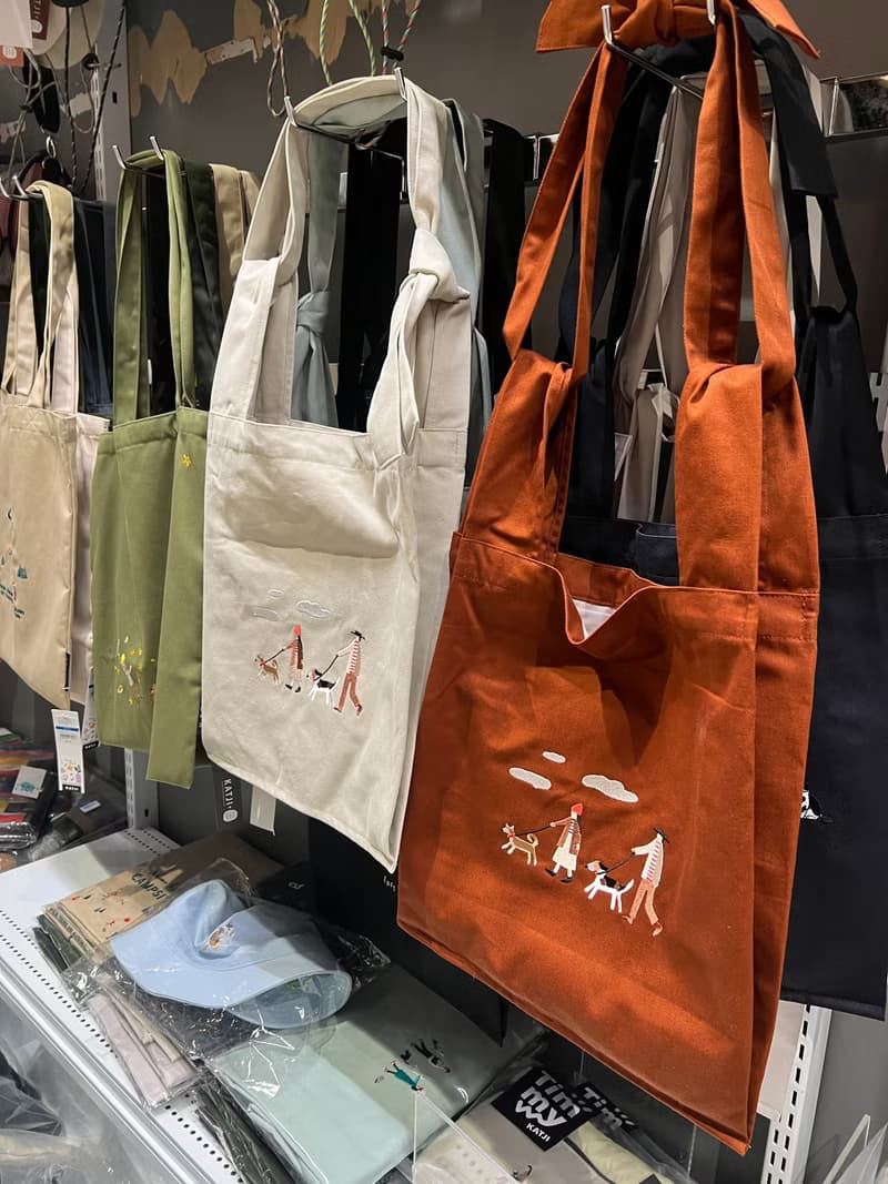 棉質刺繡購物肩背袋  The Cat