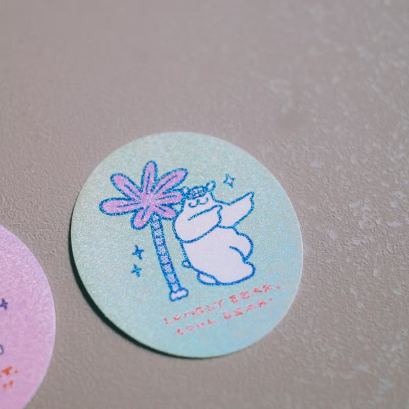 閃閃防水大貼紙 Lonely Cat & Lonely Bear