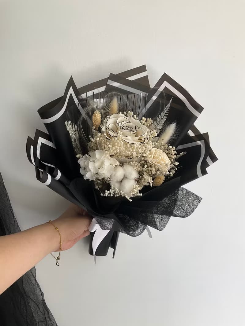 伊登花室 香奈兒永生玫瑰 繡球花 乾燥花束