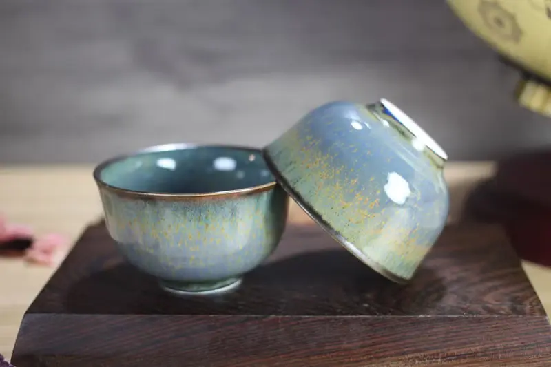 【送禮好物】100ml 天目對杯 寬口茶杯 酒杯 鶯歌葉敏祥作