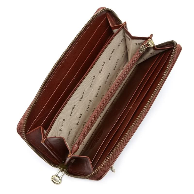 【真皮長夾】真皮ㄇ型拉鍊長夾/8卡拉鍊零錢袋女長夾/長錢包