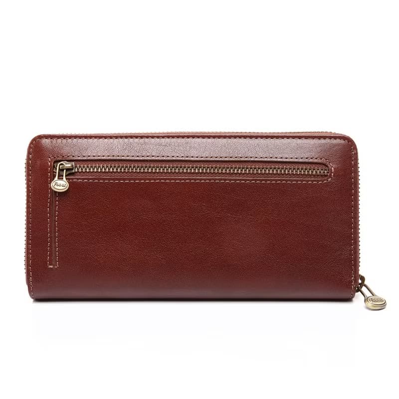 【真皮長夾】真皮ㄇ型拉鍊長夾/8卡拉鍊零錢袋女長夾/長錢包