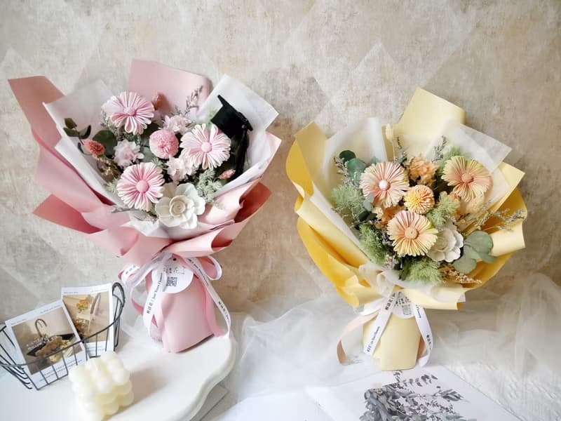 畢業季限定【豐盛款索拉向日葵乾燥花束4色】畢業祝福/畢業花束