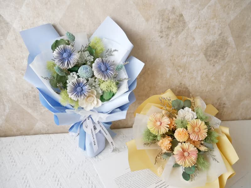 畢業季限定【豐盛款索拉向日葵乾燥花束4色】畢業祝福/畢業花束