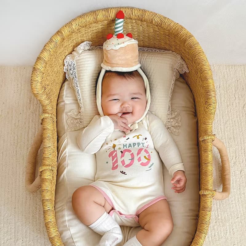 100 Days Bodysuit + Cake Hat