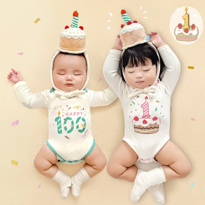 100 Days Bodysuit + Cake Hat