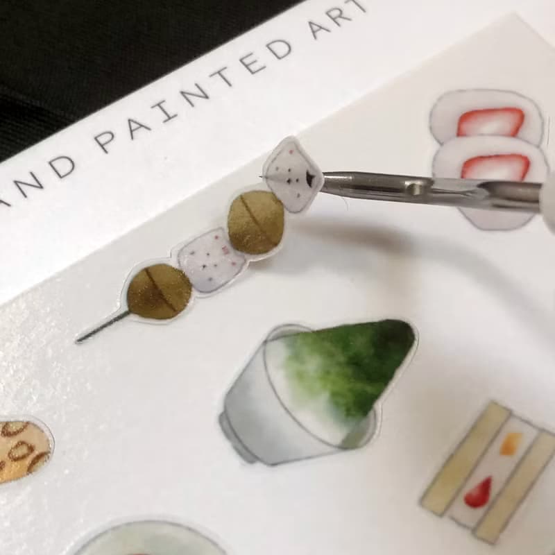 日式點心插畫 和紙貼紙 手帳 文具 筆電 行李箱