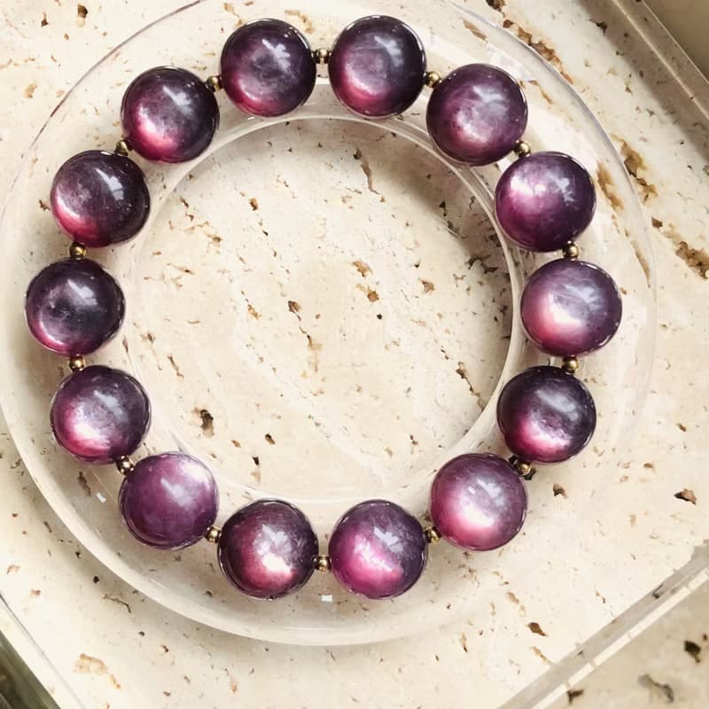 ITS-B601【設計款・ㄧ圖一物・紫鋰雲母】精品天然石水晶手鍊手環