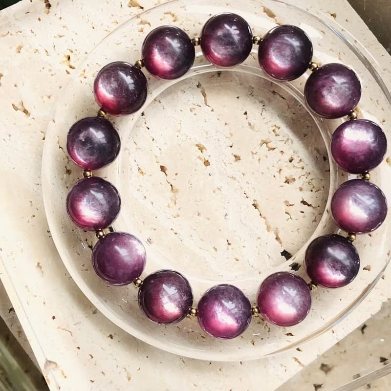 ITS-B601【設計款・ㄧ圖一物・紫鋰雲母】精品天然石水晶手鍊手環