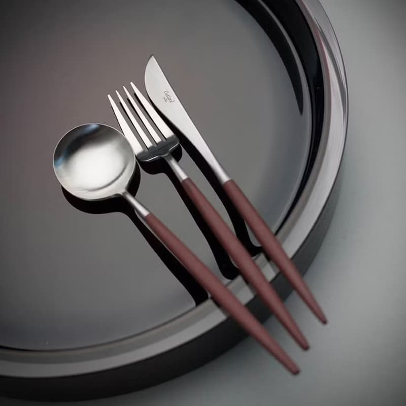 葡萄牙Cutipol GOA系列棕柄新主餐三件組(叉匙筷)