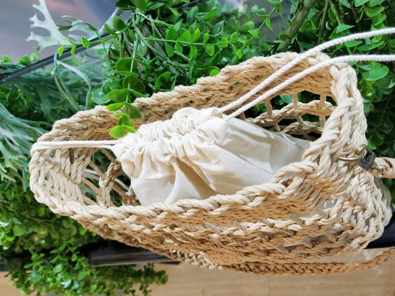 紙藤編織鏤空網格側背包