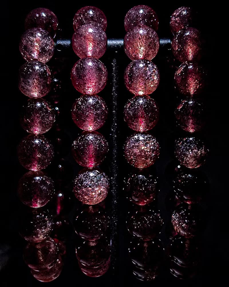【星光透體草莓晶】畢業級士多啤梨晶 鴿血紅草莓晶 水晶手串手鍊