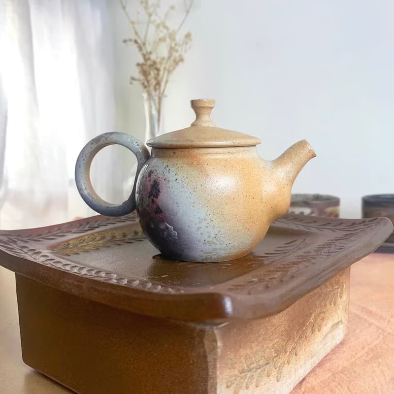 柴燒灰切瓷壺 新彩燒 陶藝 手作作品 | 禮物 收藏 陳威恩作
