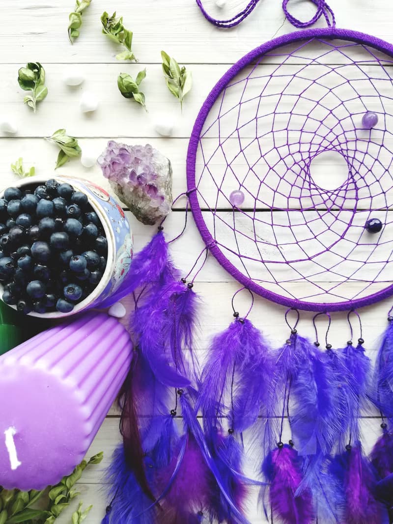Purple dream catcher, Birthday gift, Large dreamcatcher, Bedroom wall hanging