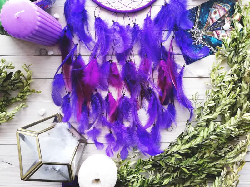 Purple dream catcher, Birthday gift, Large dreamcatcher, Bedroom wall hanging
