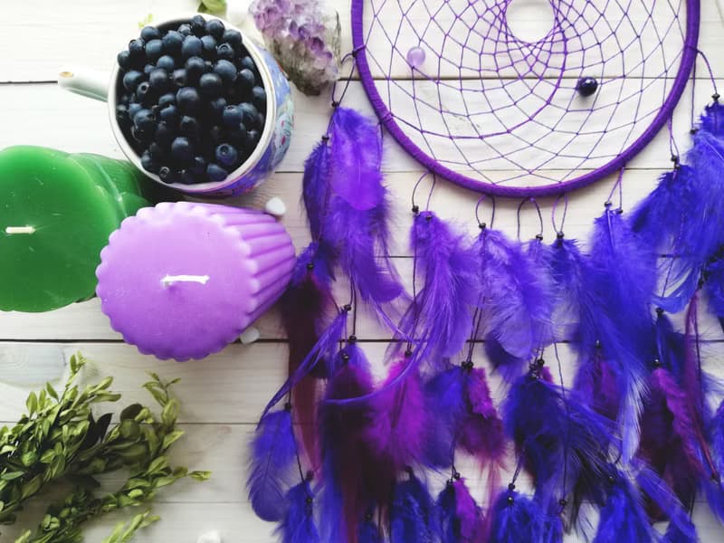 Purple dream catcher, Birthday gift, Large dreamcatcher, Bedroom wall hanging