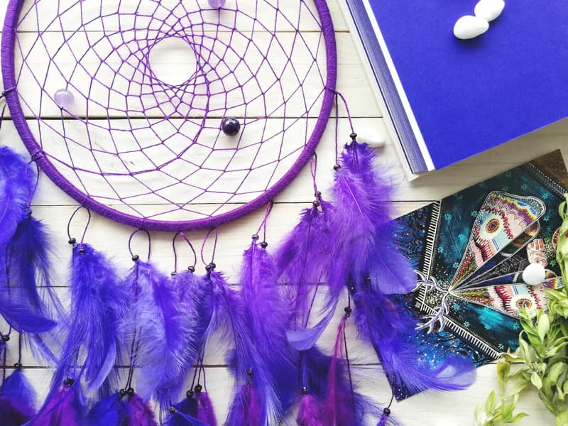Purple dream catcher, Birthday gift, Large dreamcatcher, Bedroom wall hanging