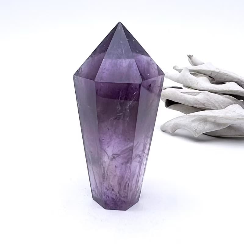 勇往。擺件 一圖一物 療癒 打磨 l 小紫晶權杖水晶 紫水晶 爆彩 l