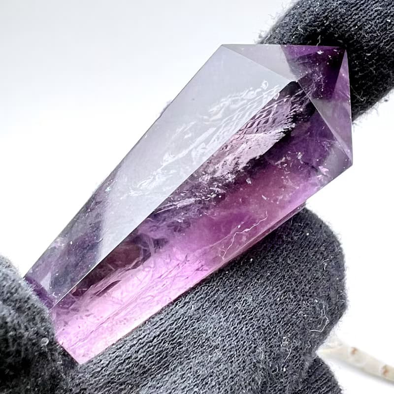 勇往。擺件 一圖一物 療癒 打磨 l 小紫晶權杖水晶 紫水晶 爆彩 l