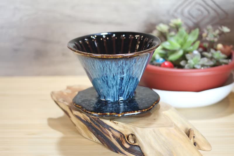 【送禮好物】天目釉 50度角 自然釉咖啡濾杯 鶯歌燒 台灣綠工藝