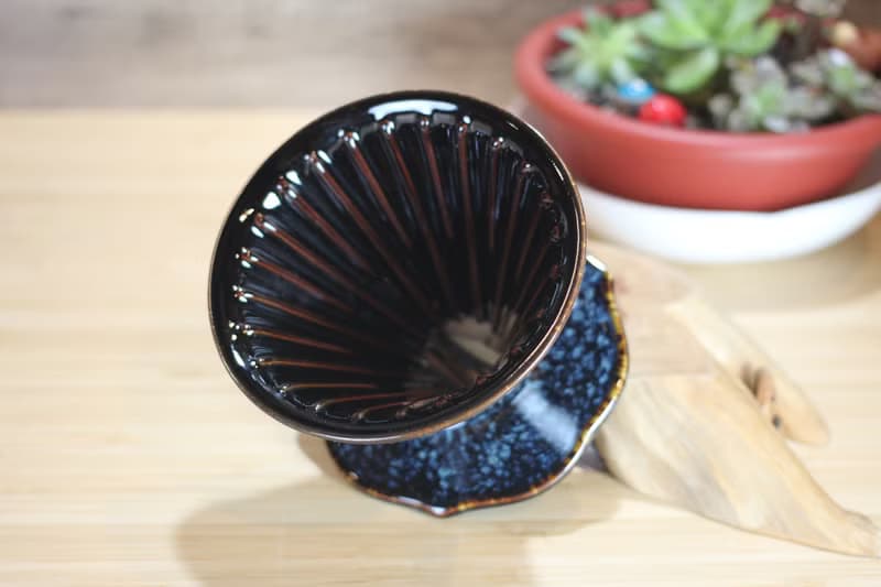 【送禮好物】天目釉 50度角 自然釉咖啡濾杯 鶯歌燒 台灣綠工藝