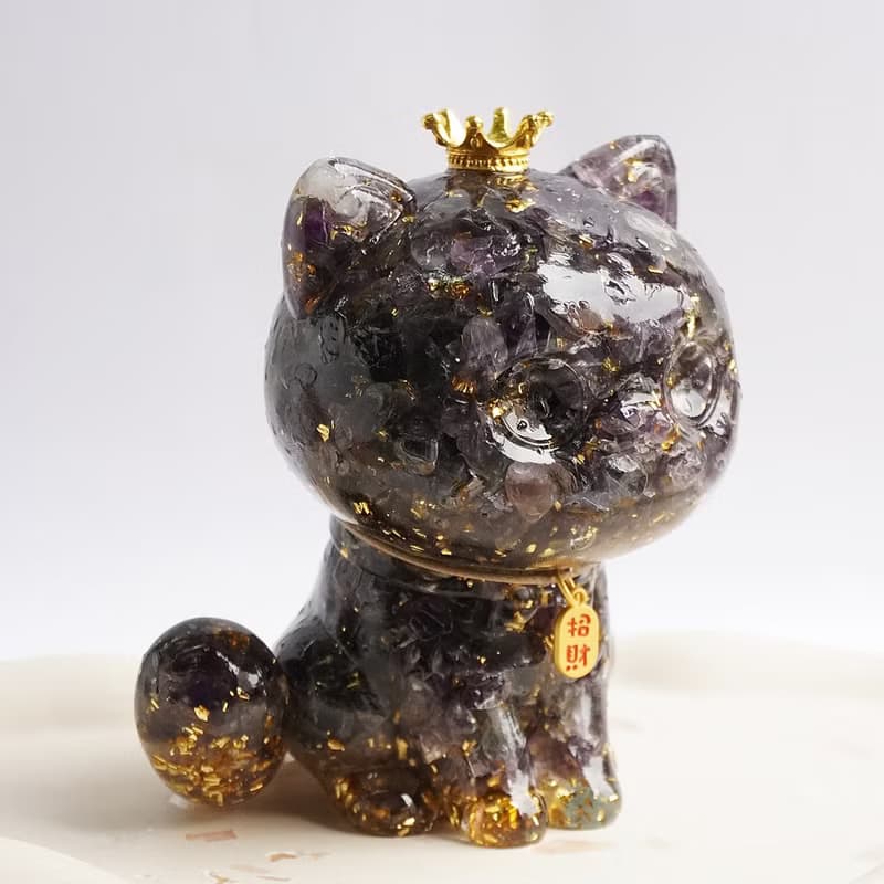 【Hourrae荷萊】富貴招財貓 水晶擺件