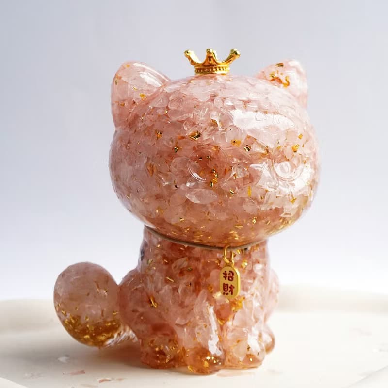 【Hourrae荷萊】富貴招財貓 水晶擺件