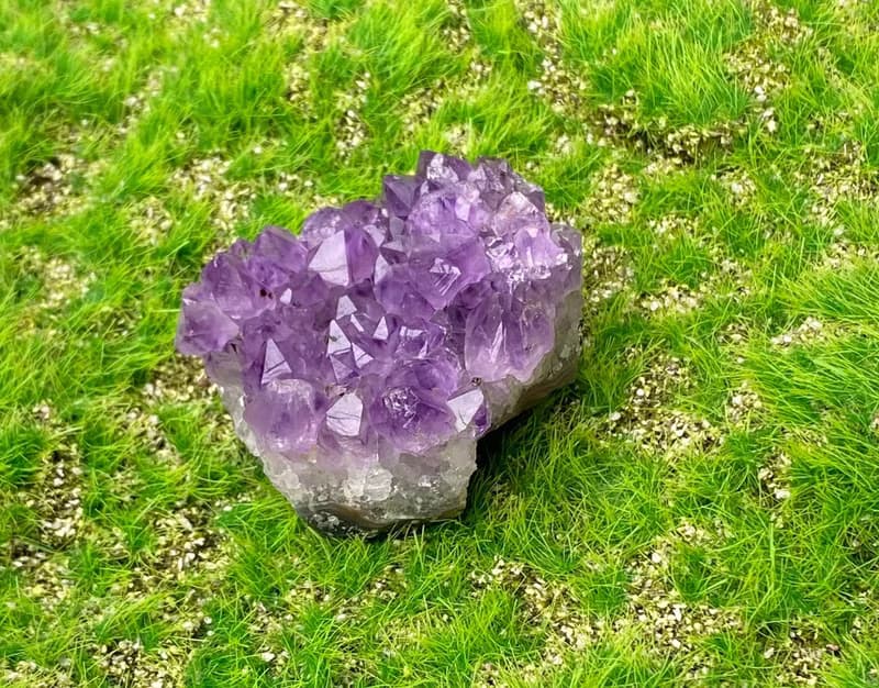 天然原皮原礦紫晶簇紫水晶家居 辦公室 療癒 擺件 可消磁晶石手鍊