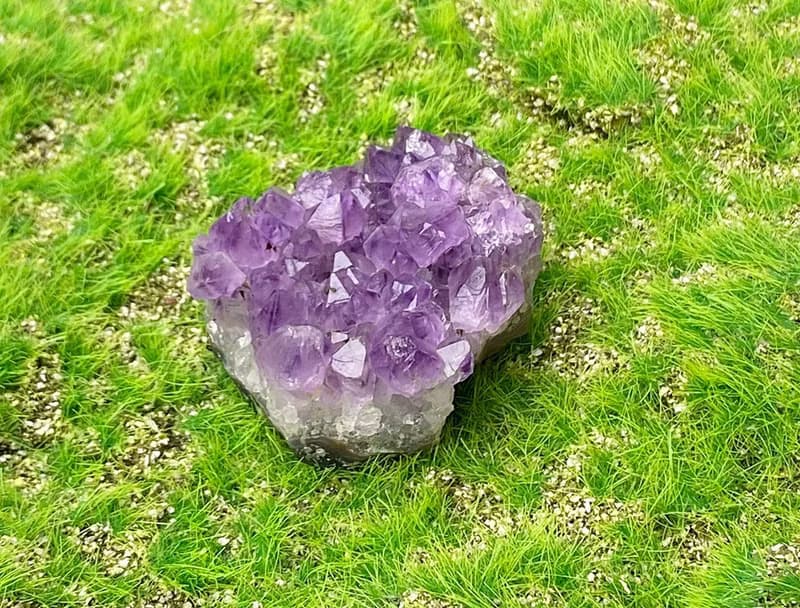天然原皮原礦紫晶簇紫水晶家居 辦公室 療癒 擺件 可消磁晶石手鍊