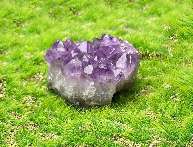 天然原皮原礦紫晶簇紫水晶家居 辦公室 療癒 擺件 可消磁晶石手鍊