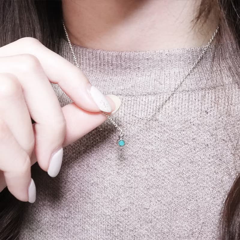 雙魚座 星座守護石 單鑽設計 925純銀項鍊 女生 生日禮物 天然石