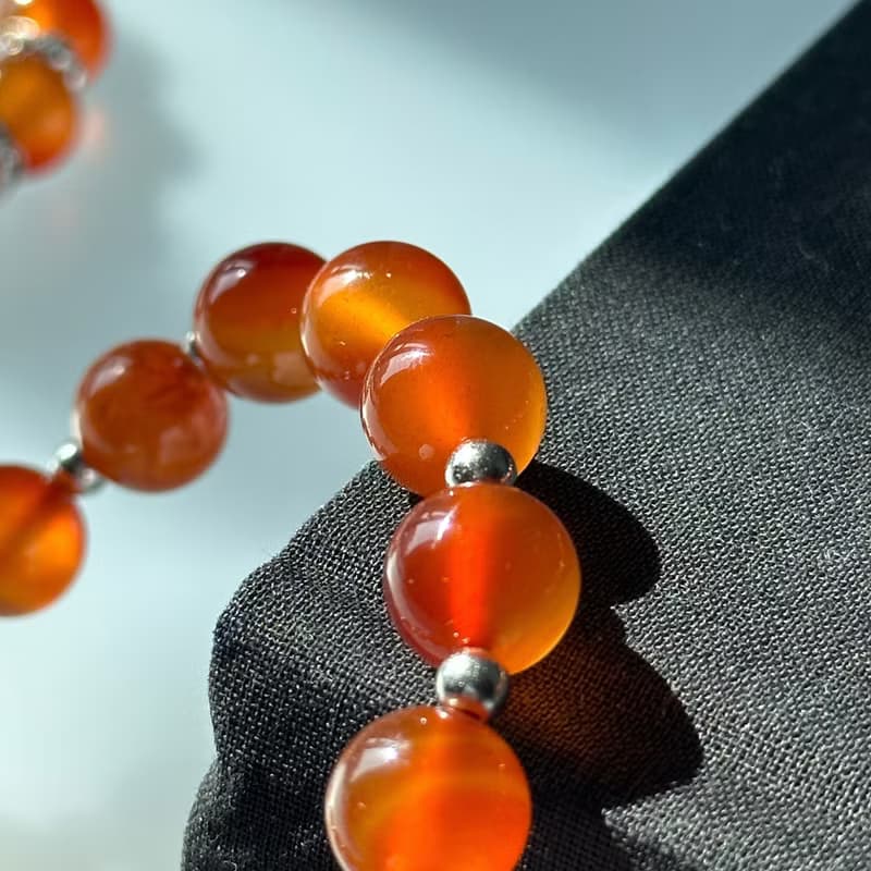 【巨蟹獅子座|7月】紅瑪瑙簡約鍍銀手鏈 正面能量 鎮定自信 睡眠