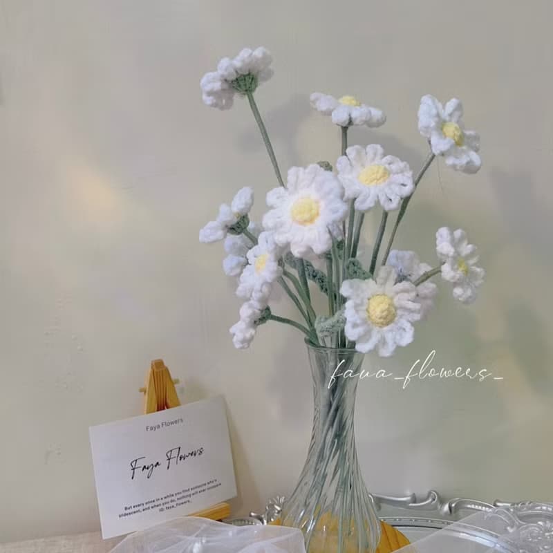 情人節首選雛菊瓶插花 針織花束 禮物 針織花 儀式感 生活 擺設七