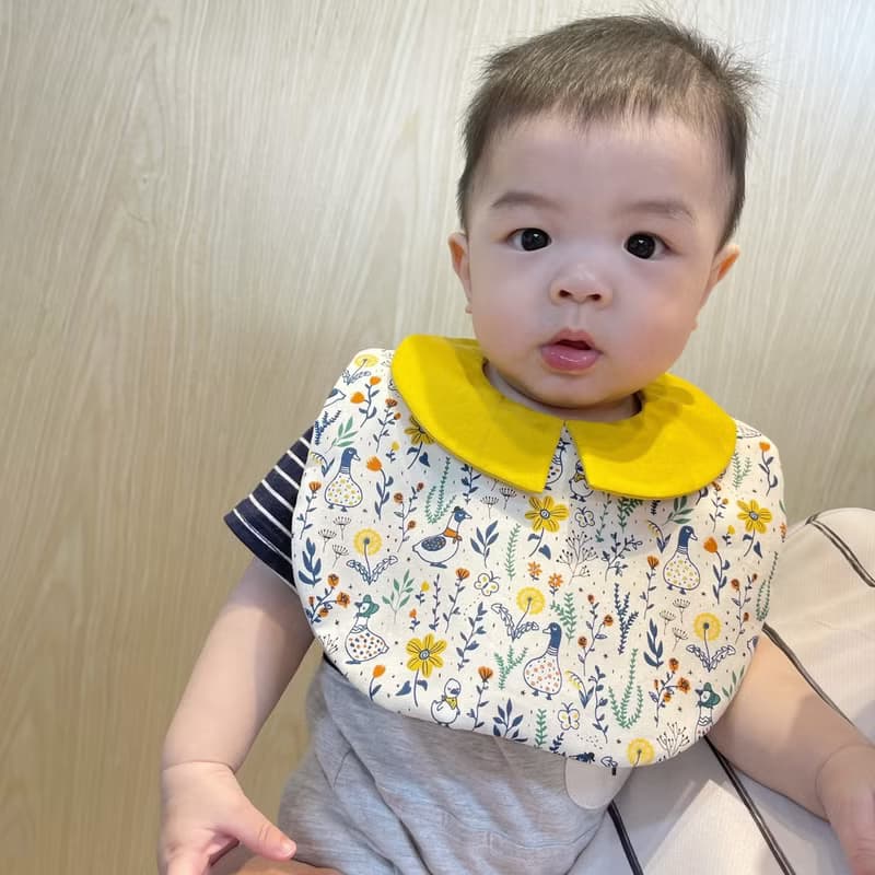 恐龍派對 天然染色 手工雙面領兜 圍兜 口水巾