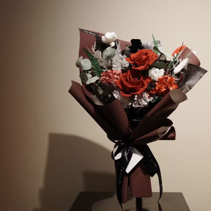 【遇見恆久】 紅粉戀曲永生玫瑰花束 情人節花束 含盒 共2款