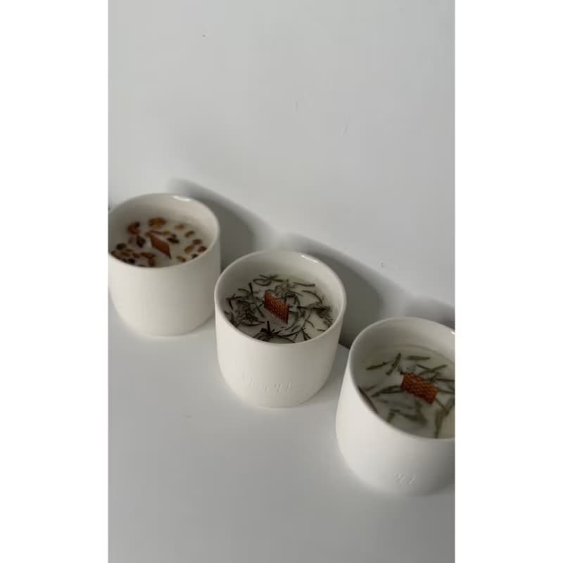 四點二十實驗室 含天然草淨化草本陶瓷大豆蠟燭 聖木/鼠尾草/雪松