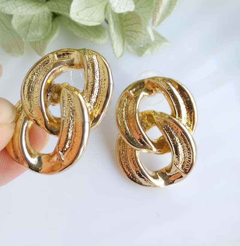 Vintage Jewelry 西洋古董飾品 摩登造型 針式耳環