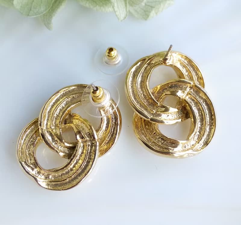 Vintage Jewelry 西洋古董飾品 摩登造型 針式耳環