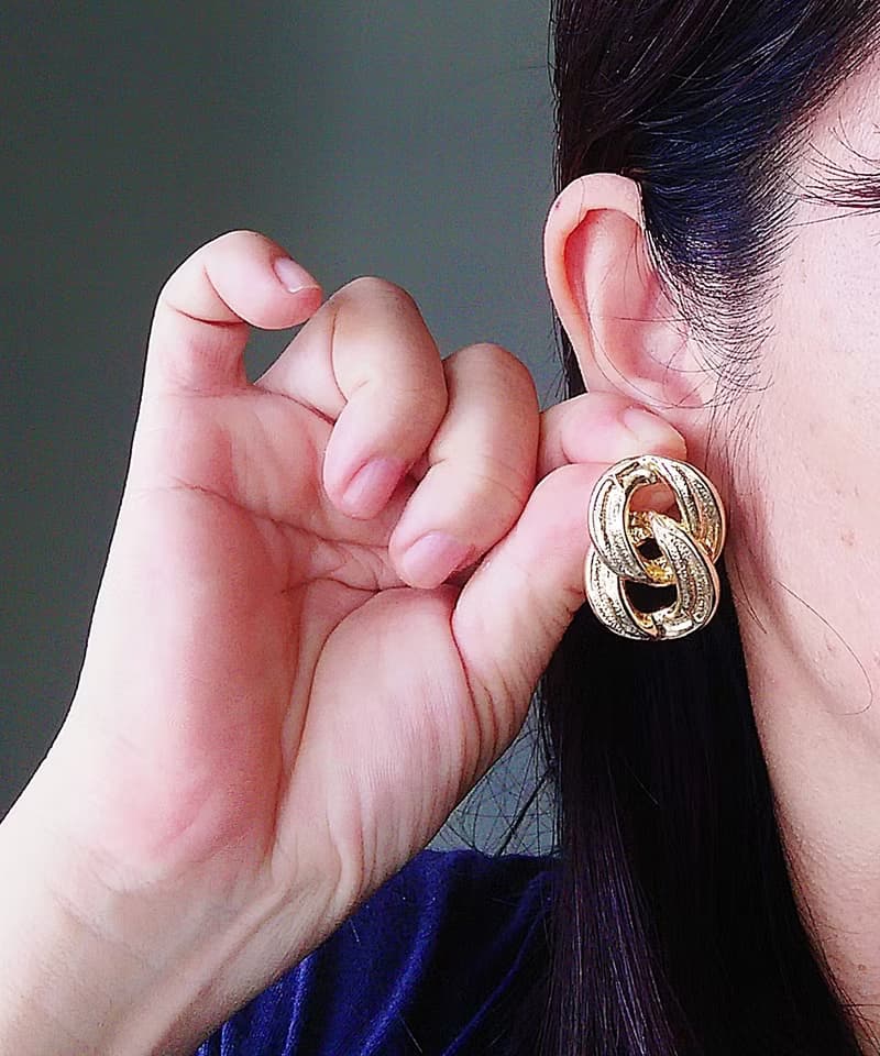 Vintage Jewelry 西洋古董飾品 摩登造型 針式耳環