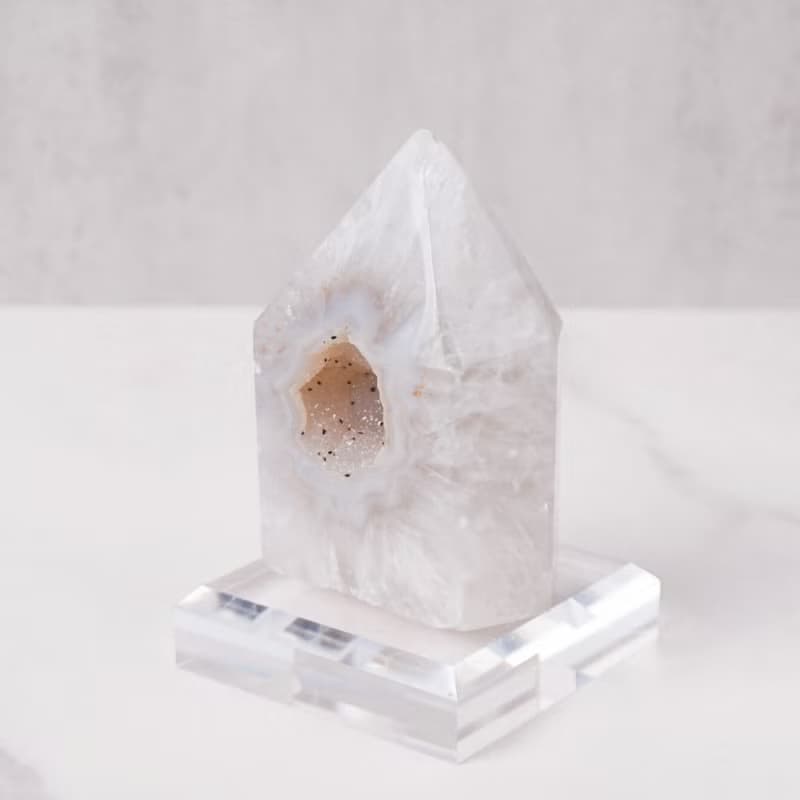柱型瑪瑙水晶洞 // 招財 淨化空間 帶來平靜 // 贈底座
