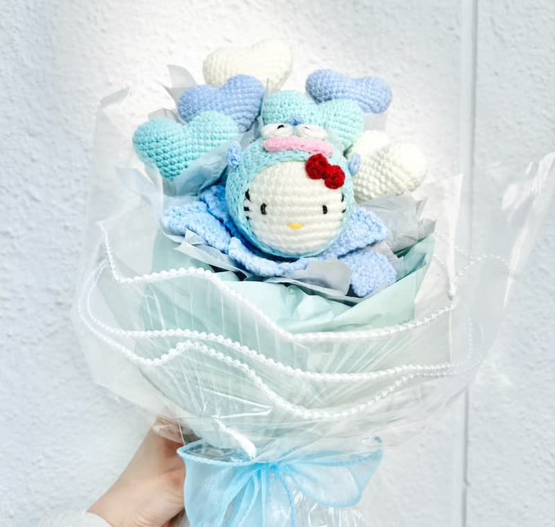 鉤織花束 鉤織公仔 編織花 手工花 鉤織花 花束