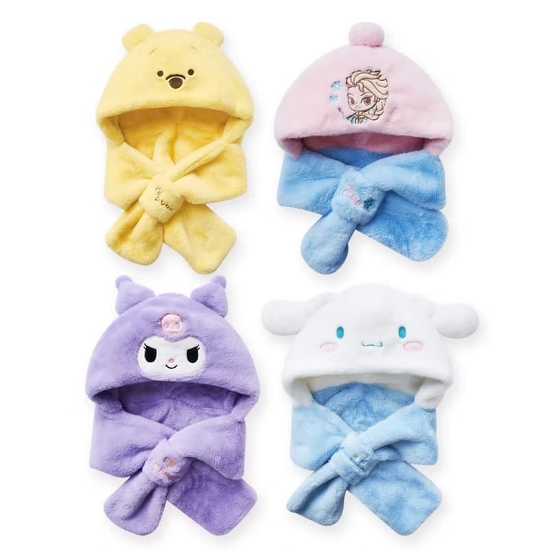 【ONEDER旺達】三麗鷗 酷洛米帽子圍巾 迪士尼 冰雪奇緣帽子圍巾