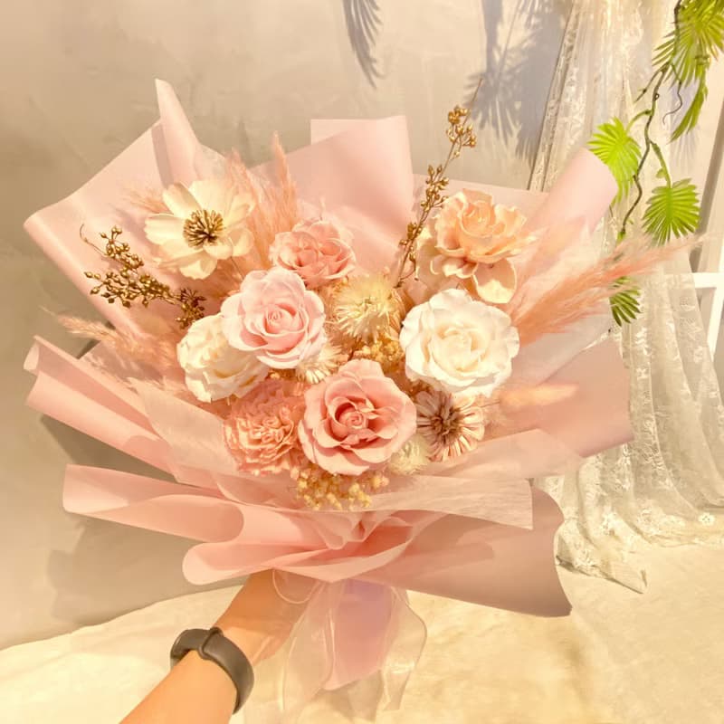 不凋花束 七夕 情人節 告白 畢業 粉色