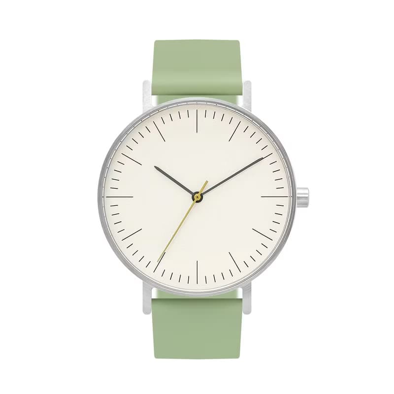 BIJOUONE彼樹灣B001系列牛油果色硅膠表帶可愛風極簡設計防水手錶