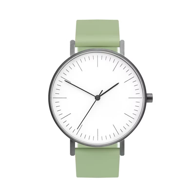 BIJOUONE彼樹灣B001系列牛油果色硅膠表帶可愛風極簡設計防水手錶