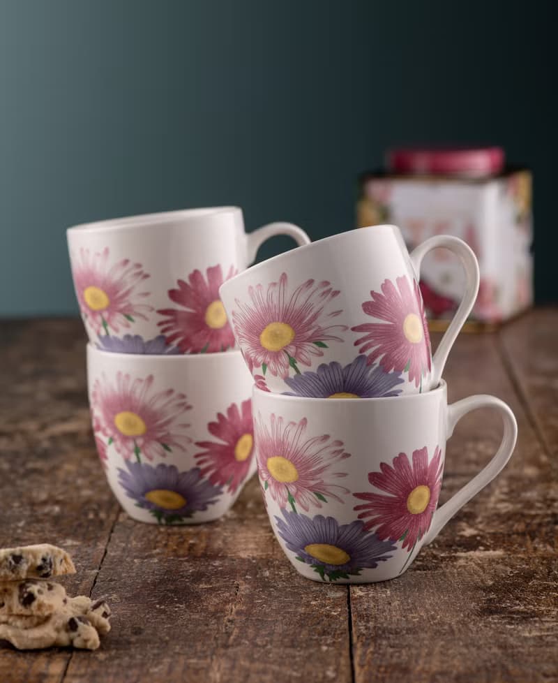 愛爾蘭Belleek Living 野生紫苑 陶瓷馬克杯4入組300ml 入厝禮
