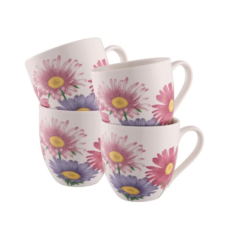 愛爾蘭Belleek Living 野生紫苑 陶瓷馬克杯4入組300ml 入厝禮
