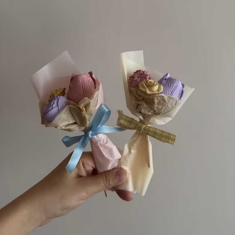 森語花禮-水泥擴香石花束 × 精油香氛禮盒組